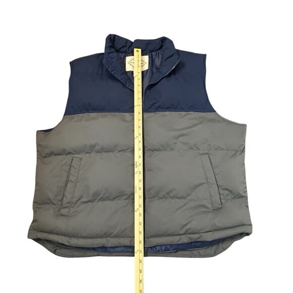 St Johns Bay Puffer Vest Mens Size XXL Navy Gray Full Zip Snap Pockets Outdoor - Picture 8 of 8